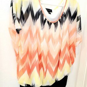 AB Studio flowy short sleeve blouse..size large